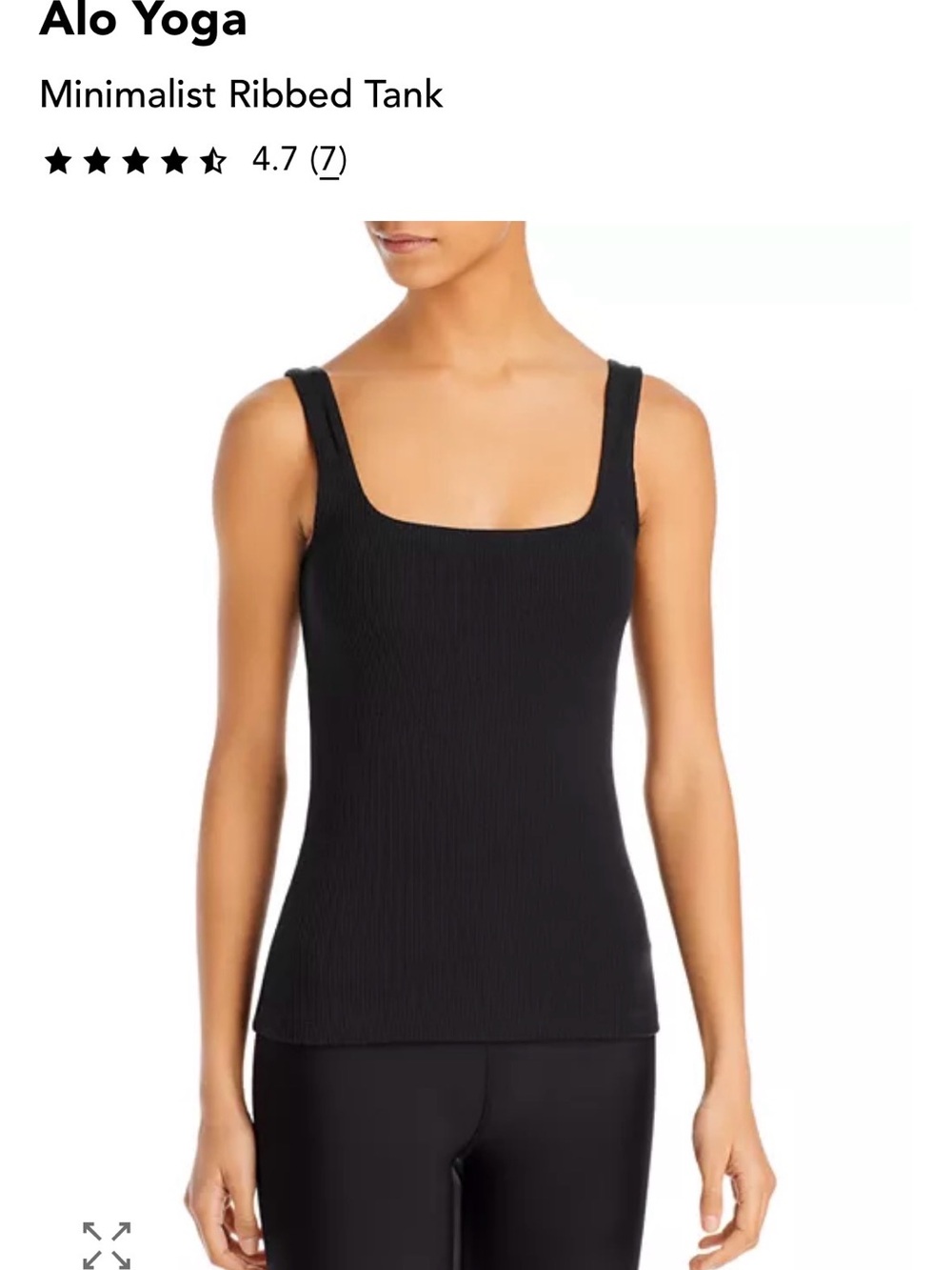 ALO Yoga minimalist ribbed tank top with built in bra